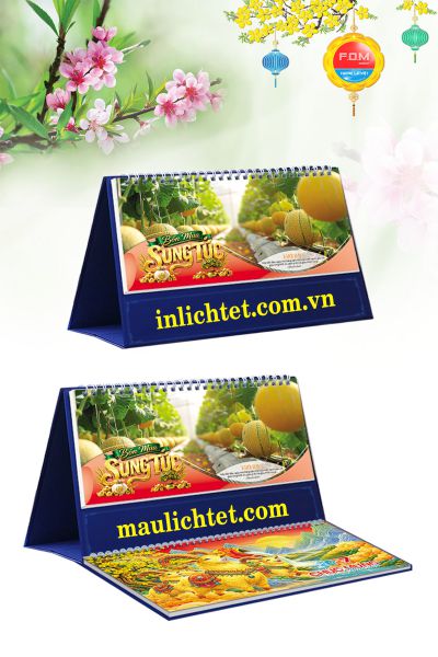 In Lịch để bàn 13 tờ Bốn Mùa Sung Túc