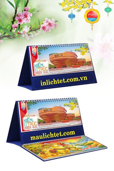 In Lịch để bàn 13 tờ Công Trình Kiến Trúc