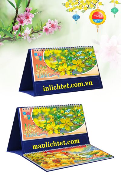 In Lịch để bàn 13 tờ Hoa Ngày Tết