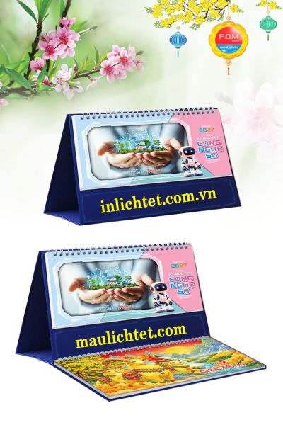 In Lịch để bàn 13 tờ Kỷ Nguyên Công Nghệ
