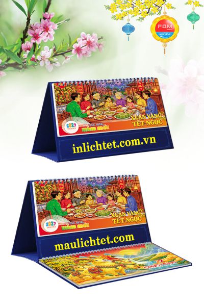 In Lịch để bàn 13 tờ Tết Sum Vầy