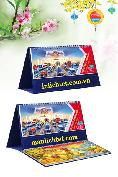 In Lịch để bàn 13 tờ Vận Chuyển Logistics