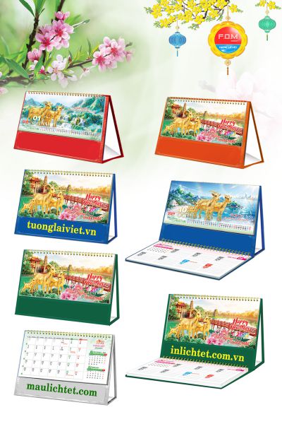 In Lịch để bàn 15 tờ Con Giáp Tài Lộc