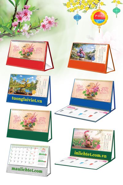 In Lịch để bàn 15 tờ Hoa Nghệ Thuật