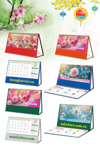In Lịch để bàn 15 tờ Lộc Xuân