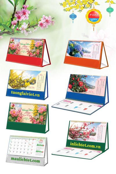 In Lịch để bàn 15 tờ Những Mùa Hoa