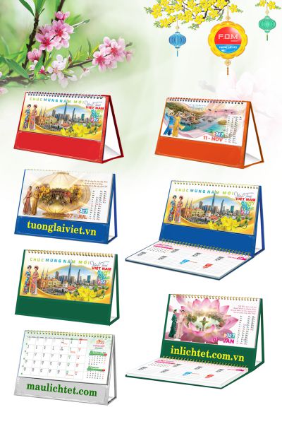 In Lịch để bàn 15 tờ Tết Sum Vầy