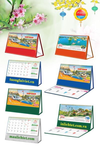In Lịch để bàn 15 tờ Thắng Cảnh Việt Nam