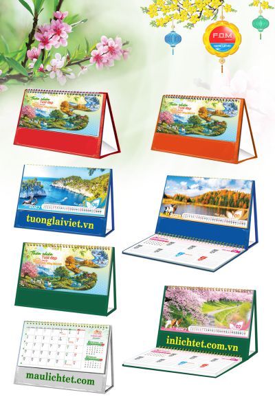 In Lịch để bàn 15 tờ Thiên Nhiên Tươi Đẹp