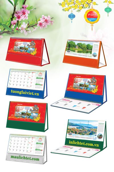 In Lịch để bàn 15 tờ Tinh Hoa Việt Nam