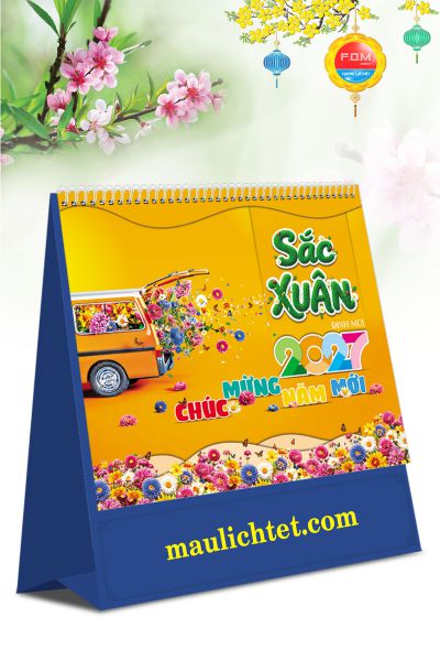 In Lịch bàn đứng Hoa Xuân