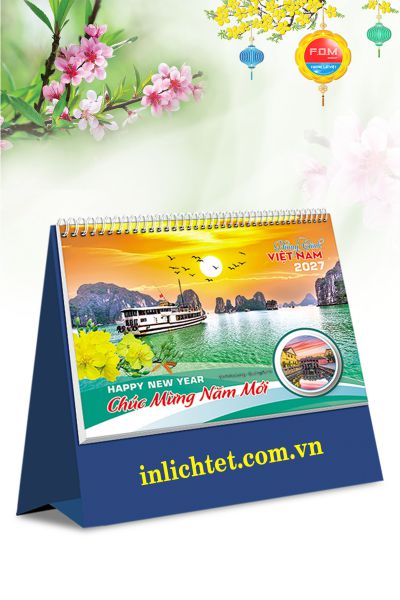 In Lịch để bàn đứng Phong Cảnh Việt Nam