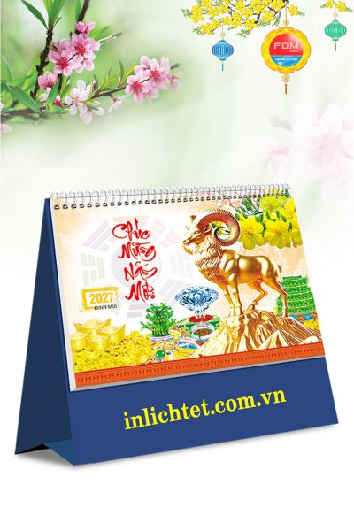 In Lịch để bàn đứng Phong Thủy Cát Tường
