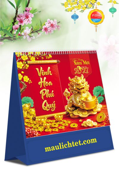 In Lịch bàn đứng Xuân Phát Tài