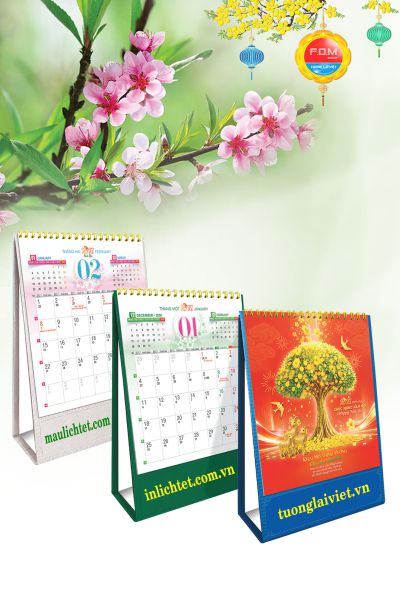 In Lịch để bàn đứng Xuân Thịnh Vượng