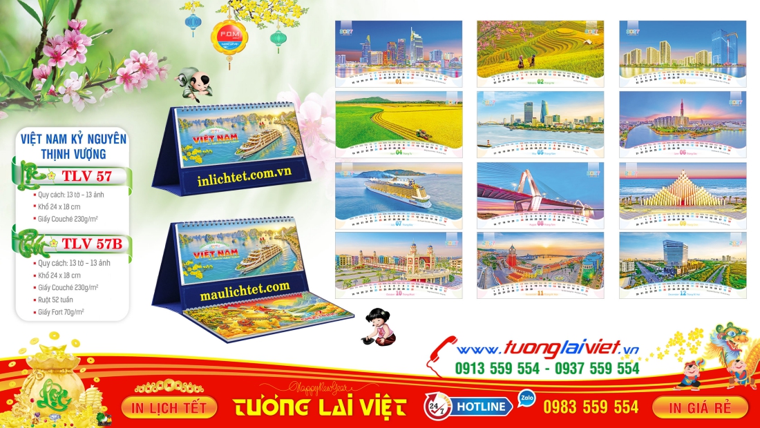Lịch để bàn 13 tờ Cảnh Đẹp Việt Nam