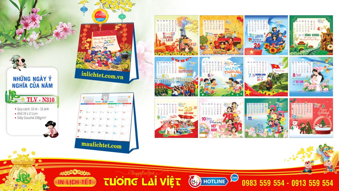 Lịch bàn đứng Ngày Ý Nghĩa Trong Năm