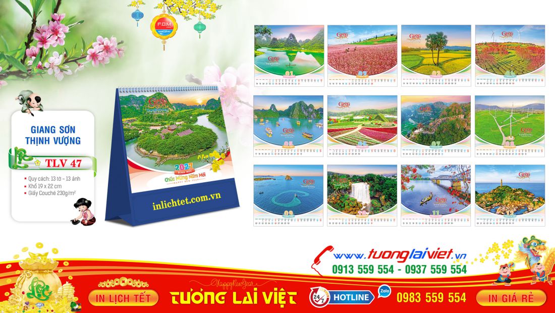 Lịch để bàn đứng Thắng Cảnh Việt Nam